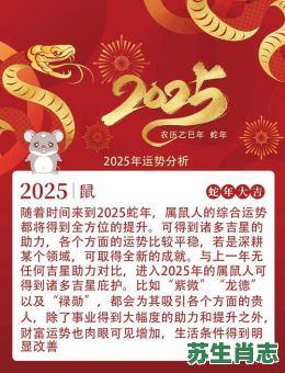 2025是什么生肖？2025鼠年还是牛年