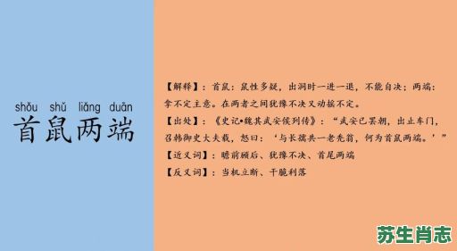 喃是什么生肖？首鼠两端最佳答案生肖