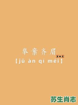 举案齐眉是什么生肖？举案齐眉打一准确动物