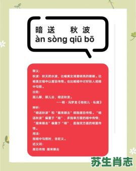 秋波是什么生肖？暗送秋波最佳答案一肖