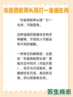 东船西航是什么生肖？东船西航打一准确数字
