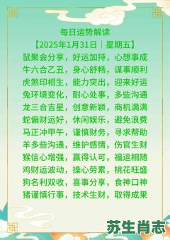 2026年每日生肖运势大揭秘！你的生肖今年财运如何，事业运又将怎样提升？
